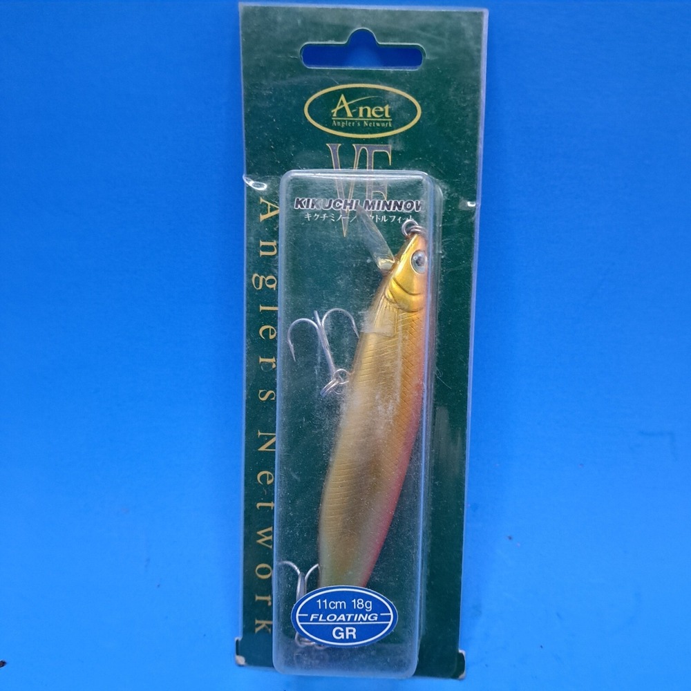 A-net Kikuchi‎ Minnow Floating Fishing Lure 11cm 18g Gold Crankbait
